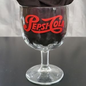 🤩3/$15! UNUSED Vintage Pepsi Cola thumbprint goblet
